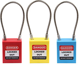 Lockout Safety Padlock Cable Shackle Lockey PC175