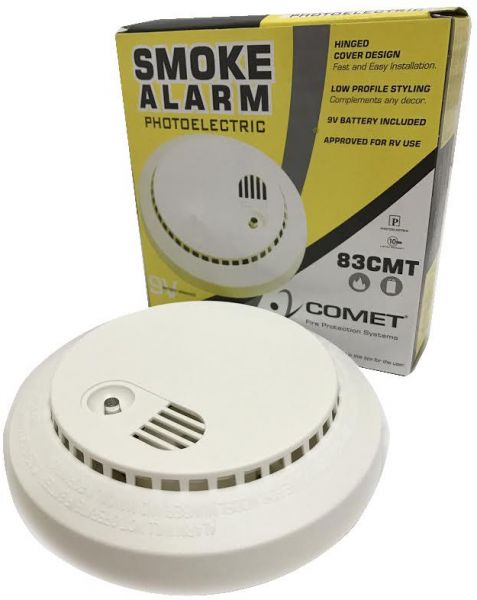 Smoke Detector Photoelectric Detector, via Battery, 83CMT