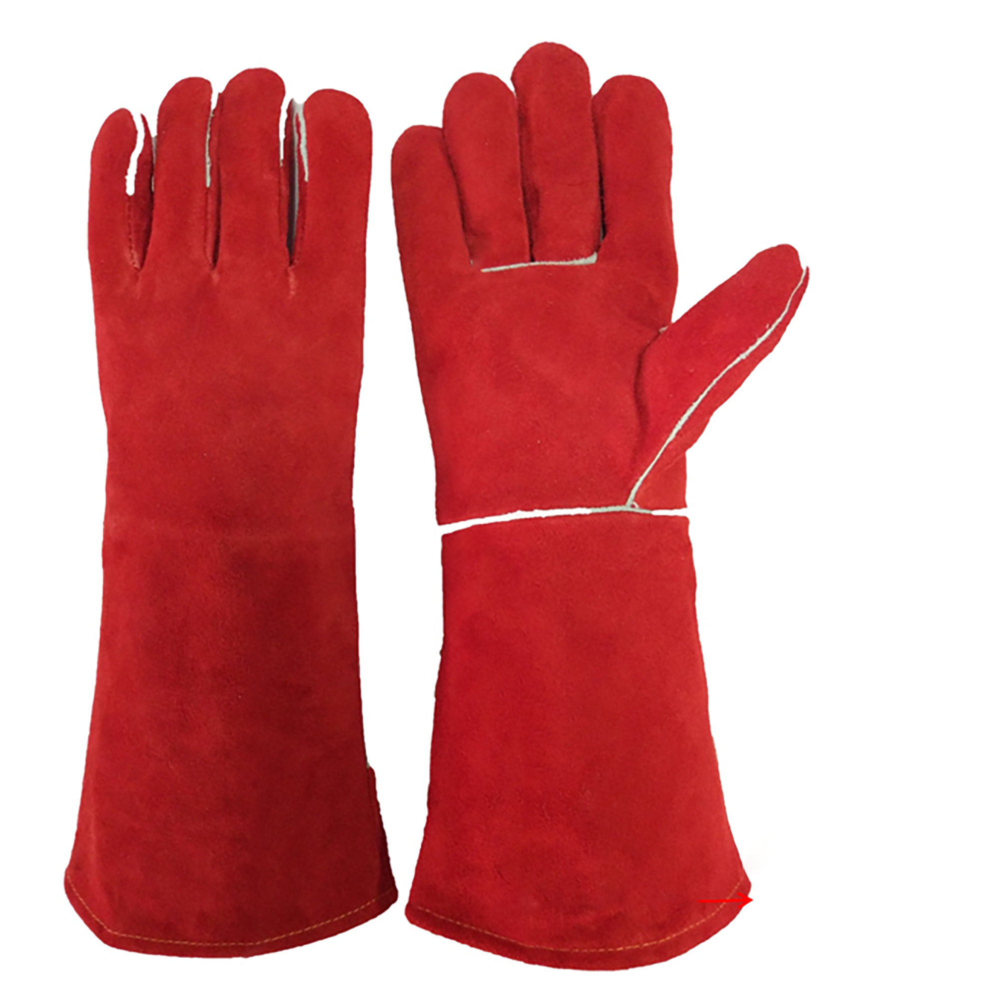 Welding Glove 16 Inch Heat Resistant Leather Red
