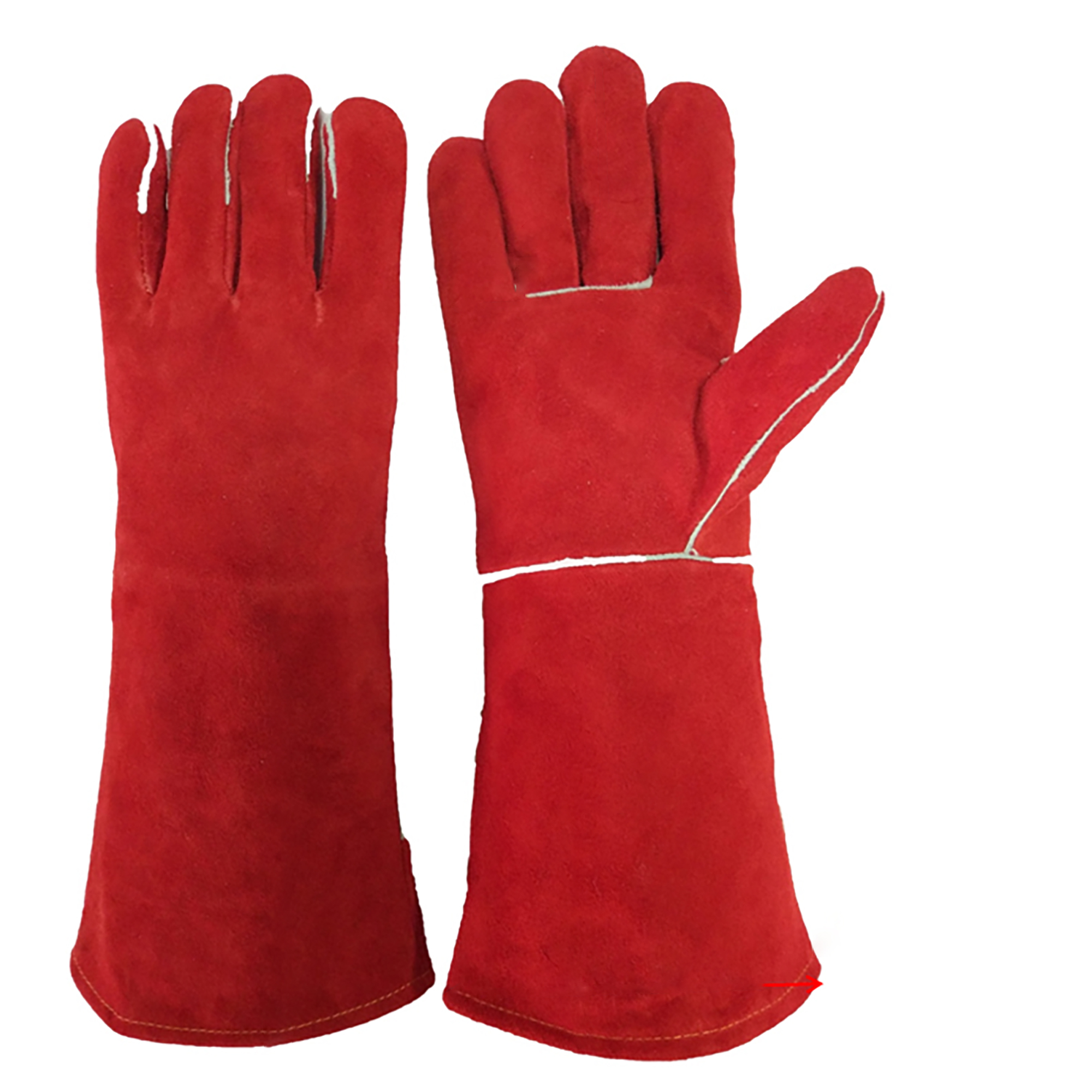 Welding Glove 16 Inch Heat Resistant Leather Red Machinoworld Welding Glove 16 Inch Heat Resistant Leather Red Machinoworld