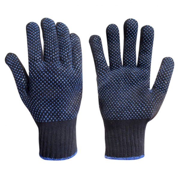 Blue Cotton Dotted Gloves