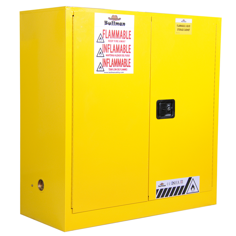 Flammable Cabinet Yellow 30 Gallon Bullman BMC0030Y